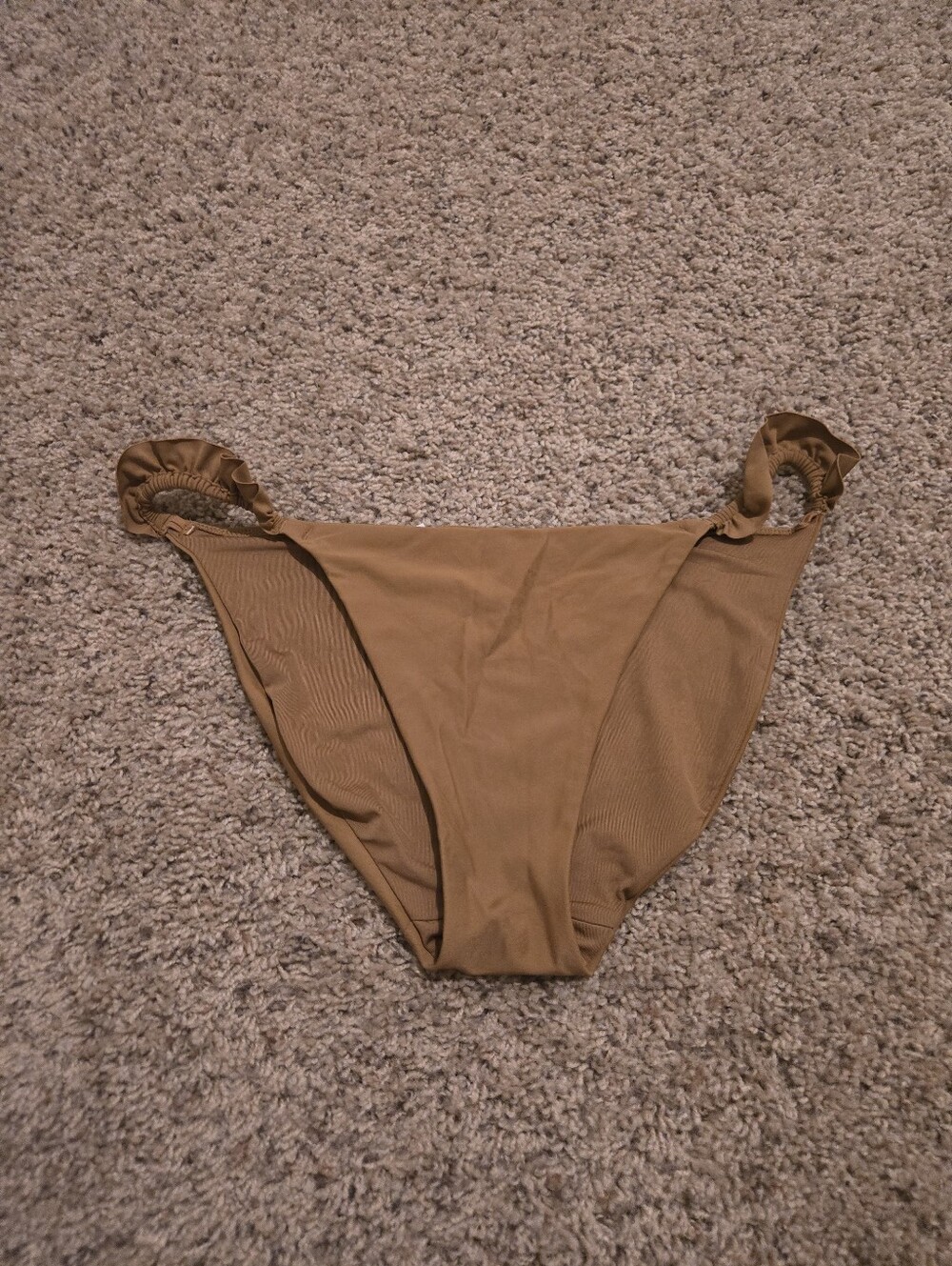 Aerie Ruffled Side Bikini Bottoms - Brown